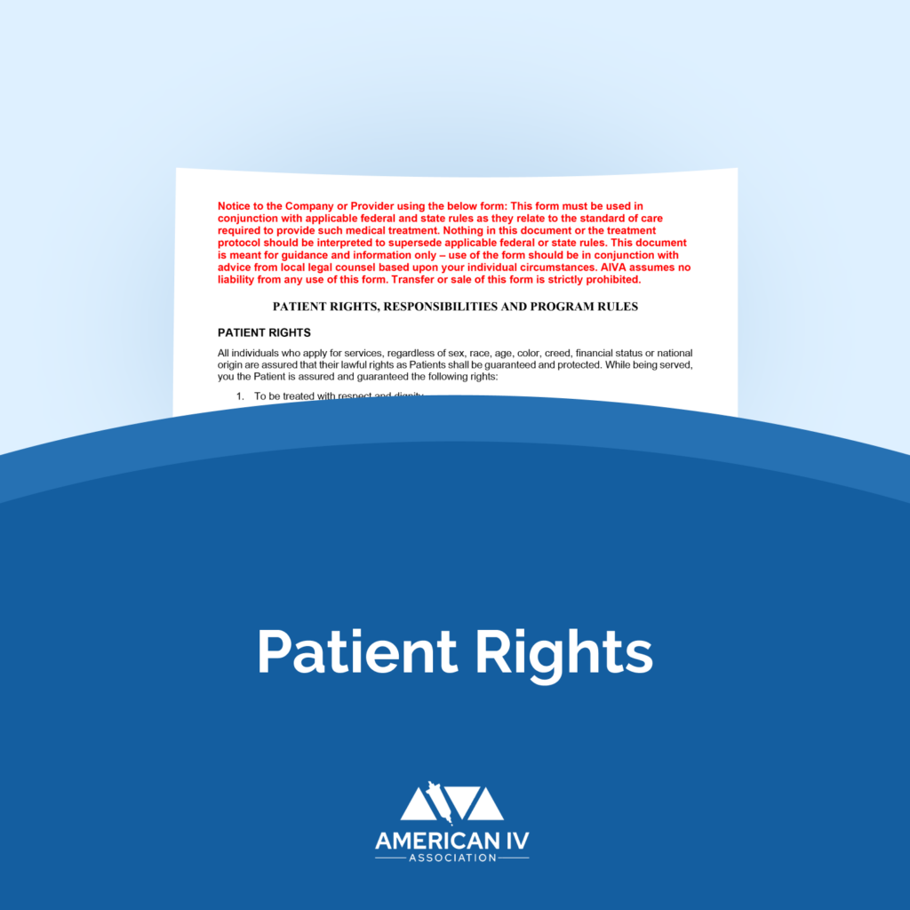 Section 132 Patient Rights Form.pdf Patient Rights Form for IV Therapy Clinics | American IV