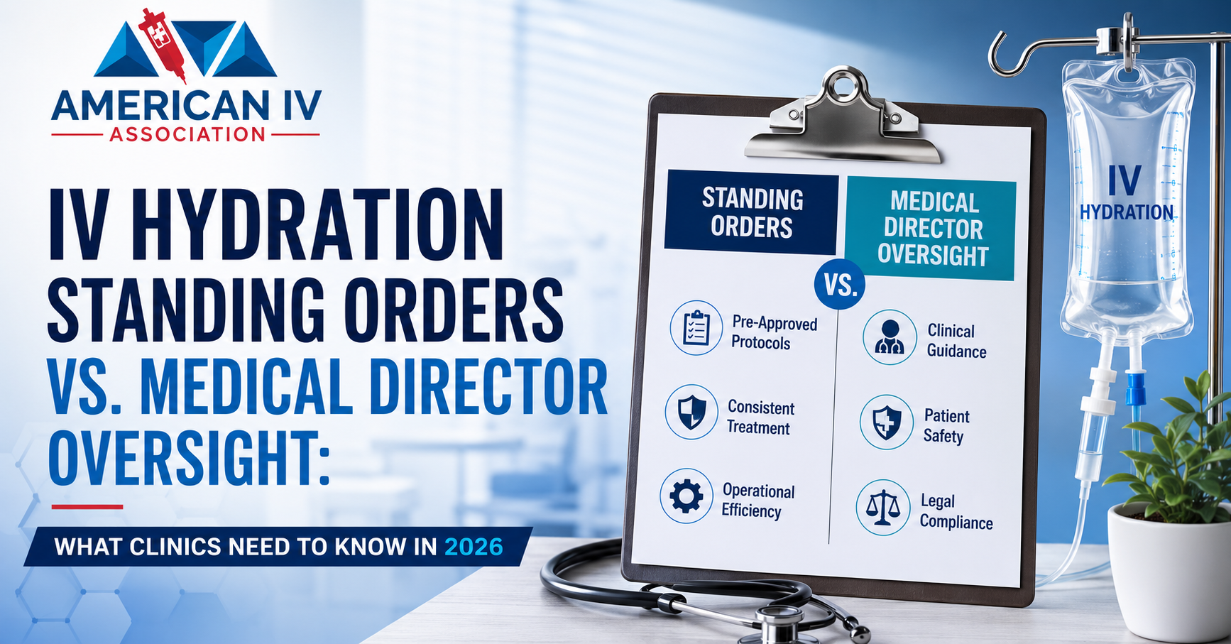 IV Hydration Standing Orders vs. Medical Director Oversight: What Clinics Need to Know in 2026